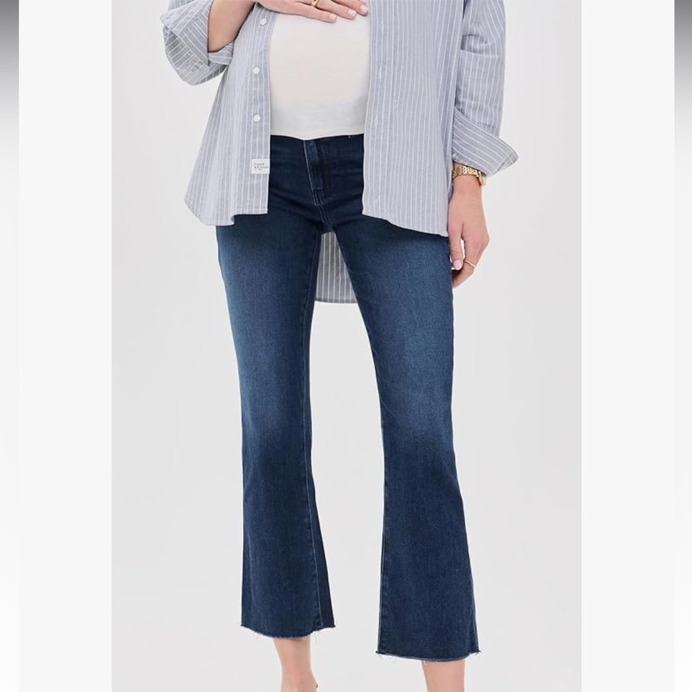 PAIGE Claudine Maternity Jeans with Raw Hem, Size: 26, Color: Sail Away